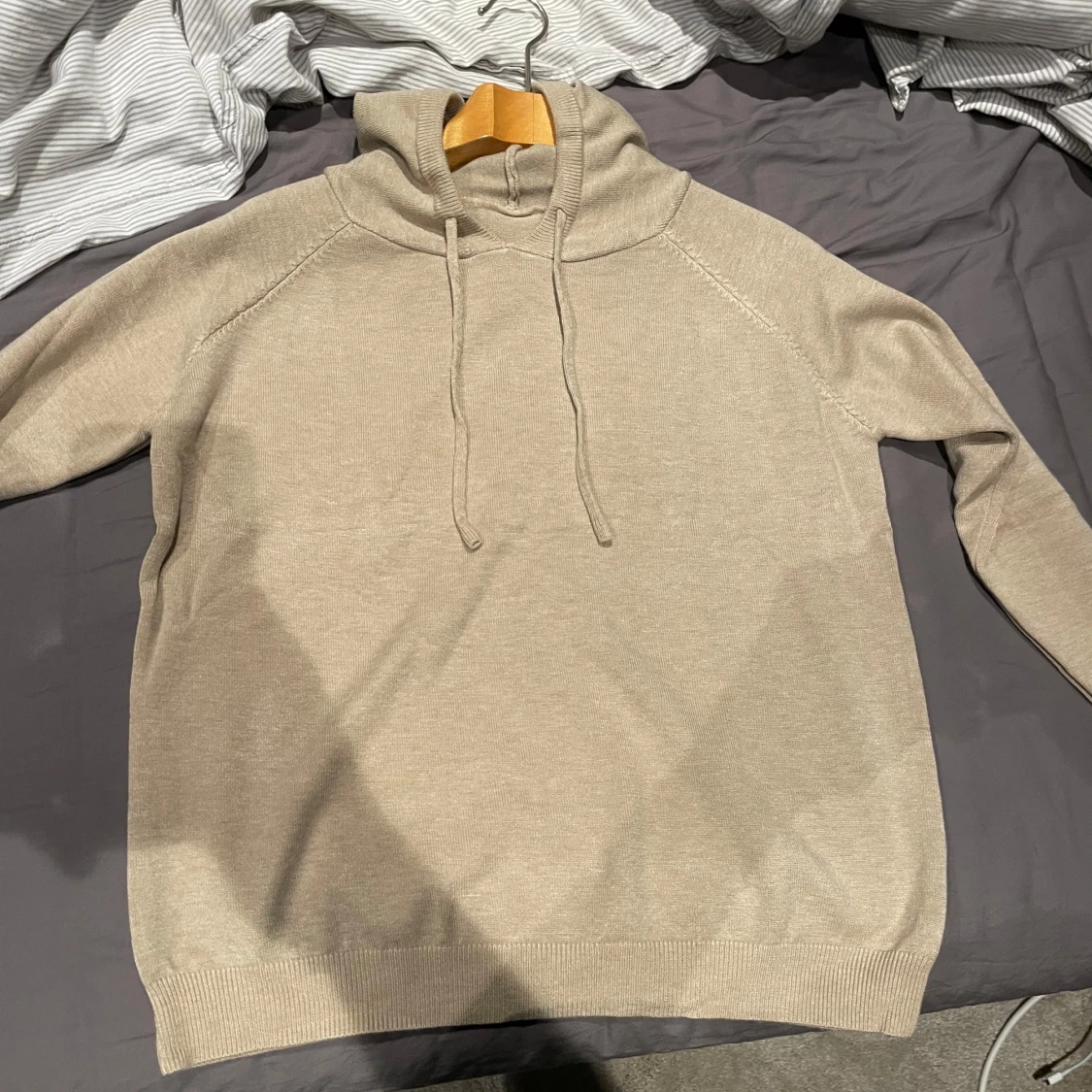 Beige merinoull hoodie