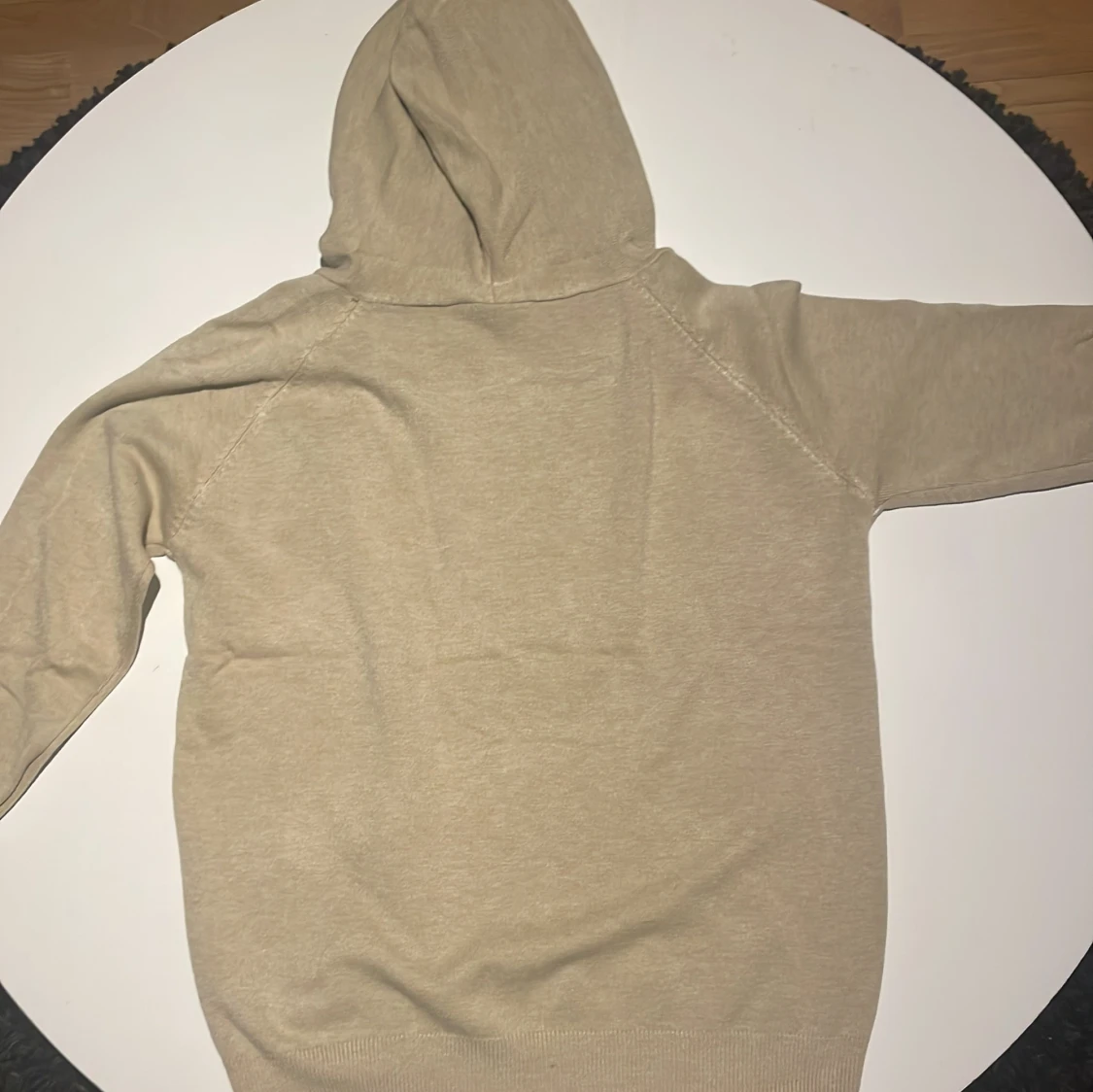 Beige merinoull hoodie - 1