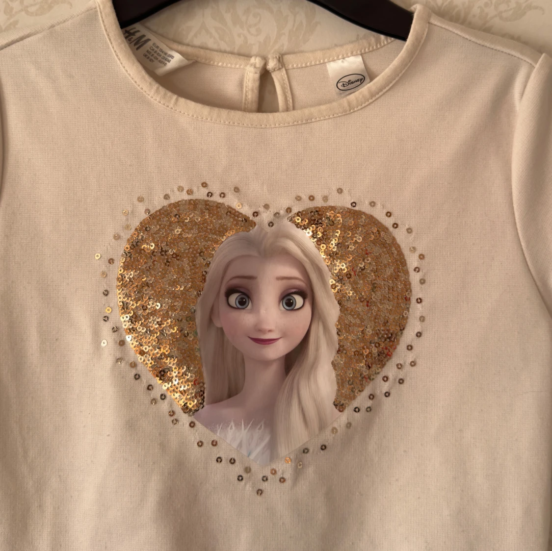 Vit ”Frozen” klänning med glittrig kjol - H&M - 3