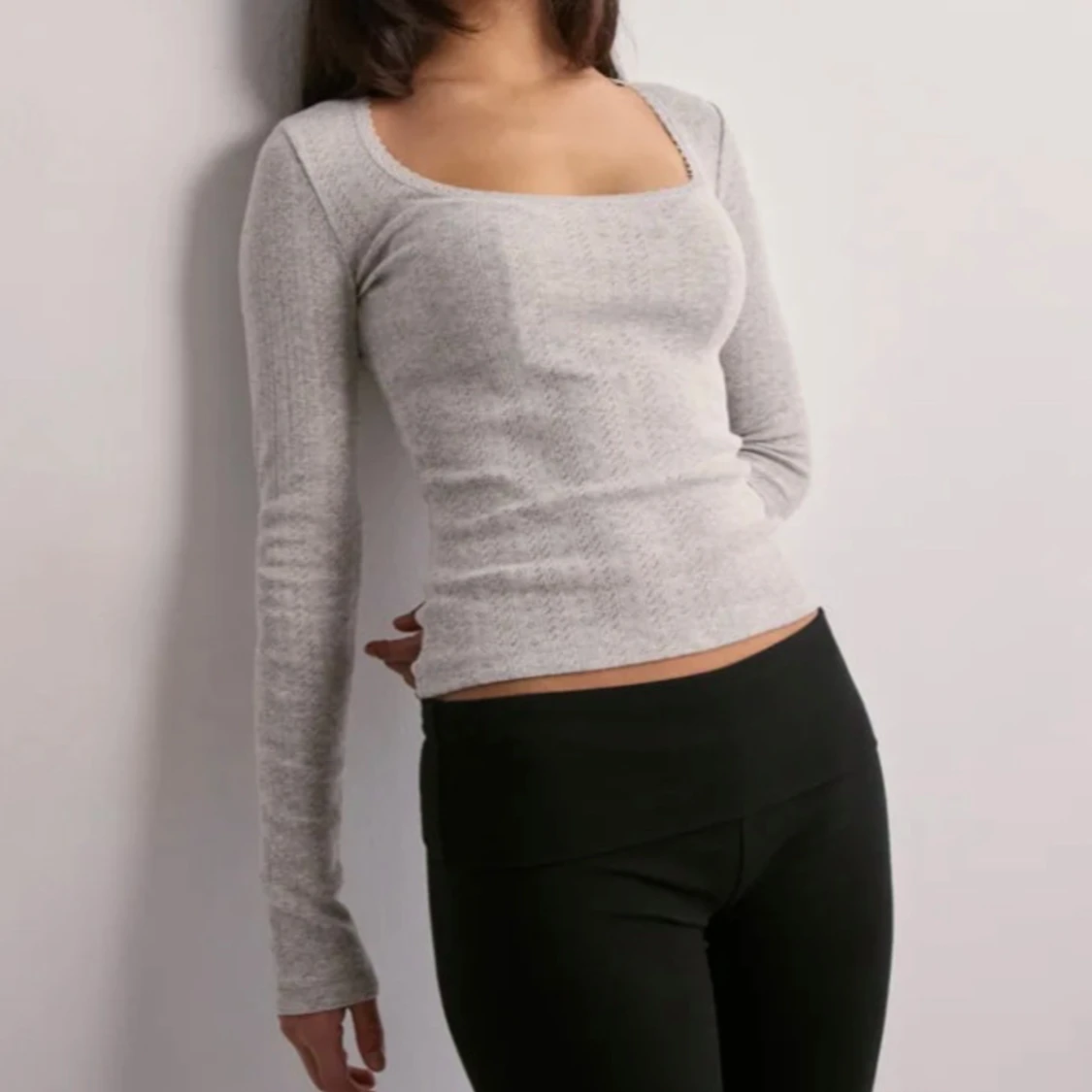 Grå långärmad topp - 1