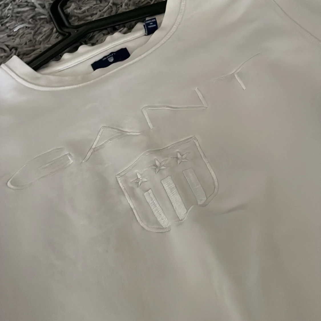 Vit långärmad Gant tröja helt oanvänd jätte bra kvalite storlek S - 90