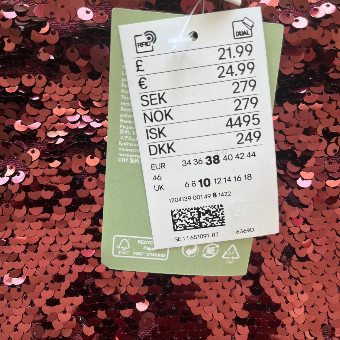 Glitterkjol oanvänd - 90