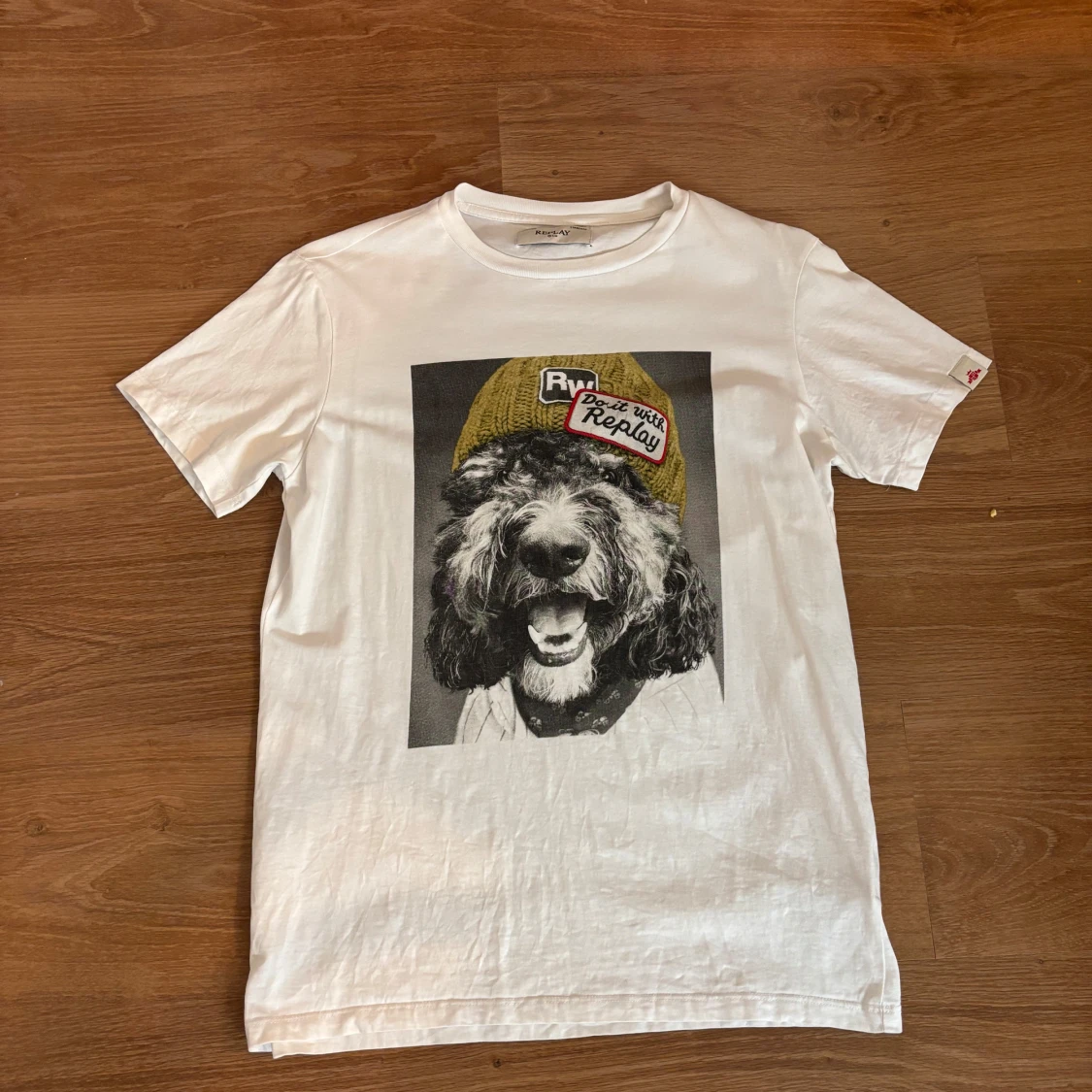 Vit t-shirt med tryck från Replay