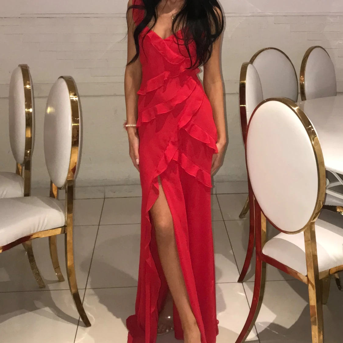 Röd långklänning  - 91