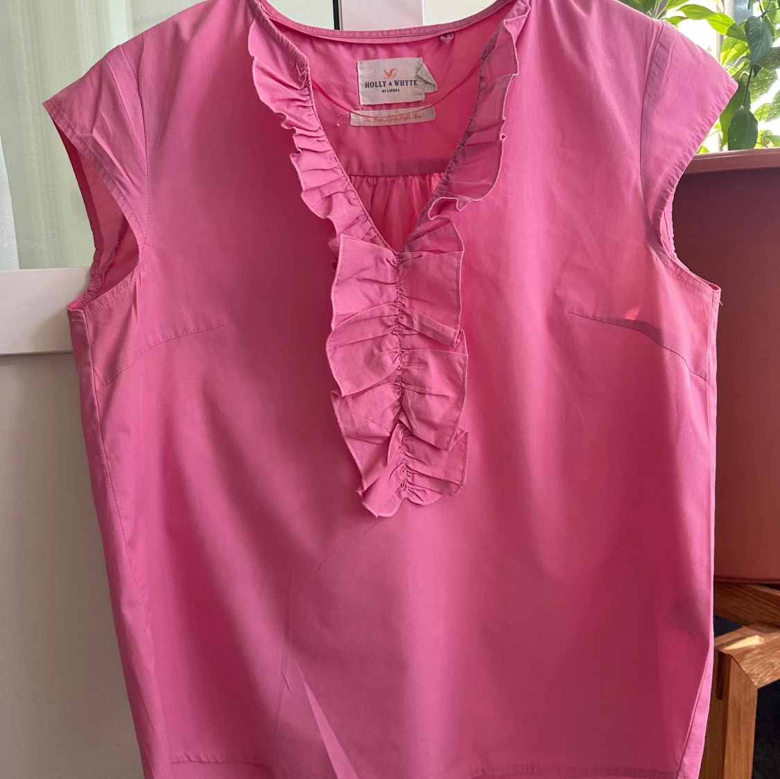 Rosa räfflad top - 91