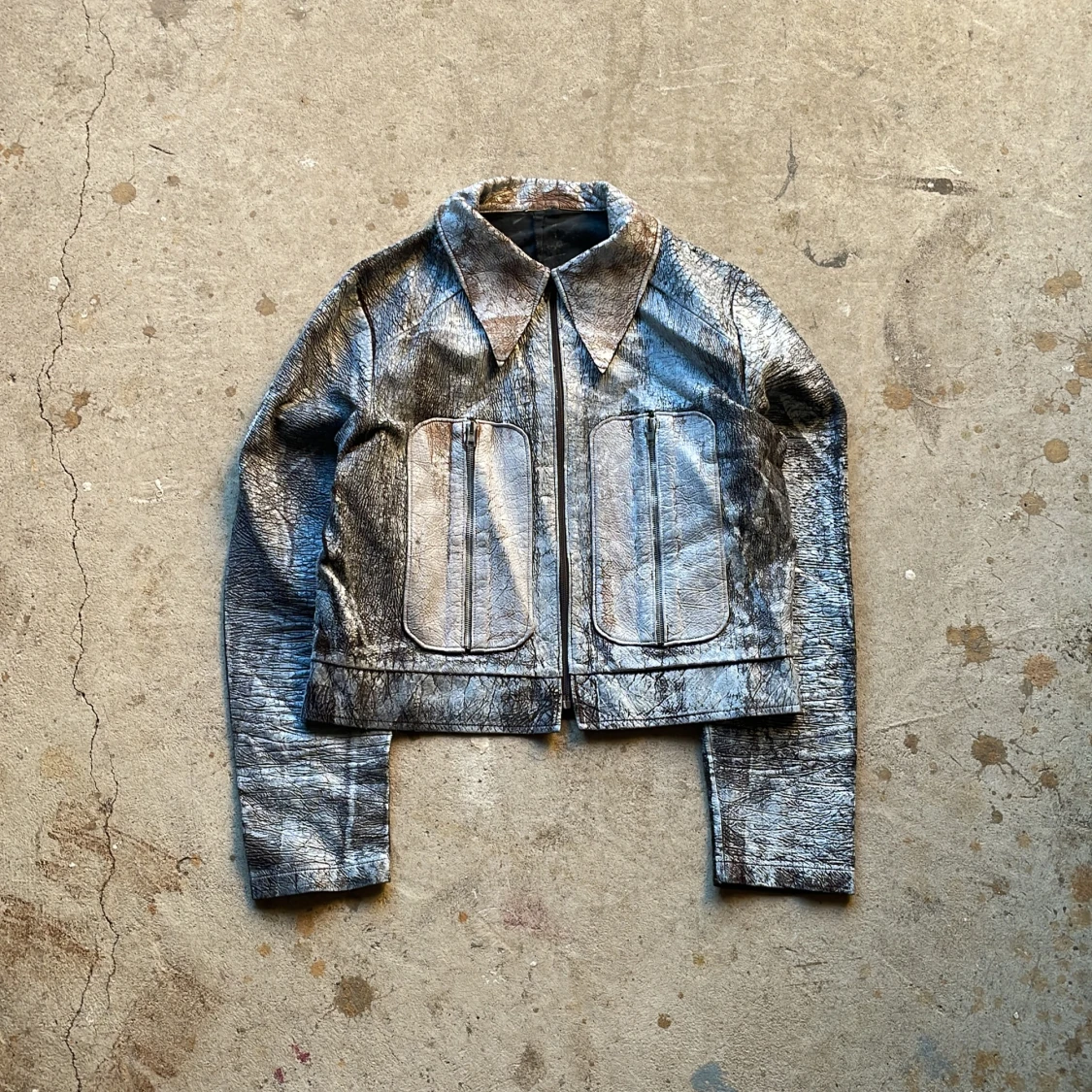 Cropped painted jacket