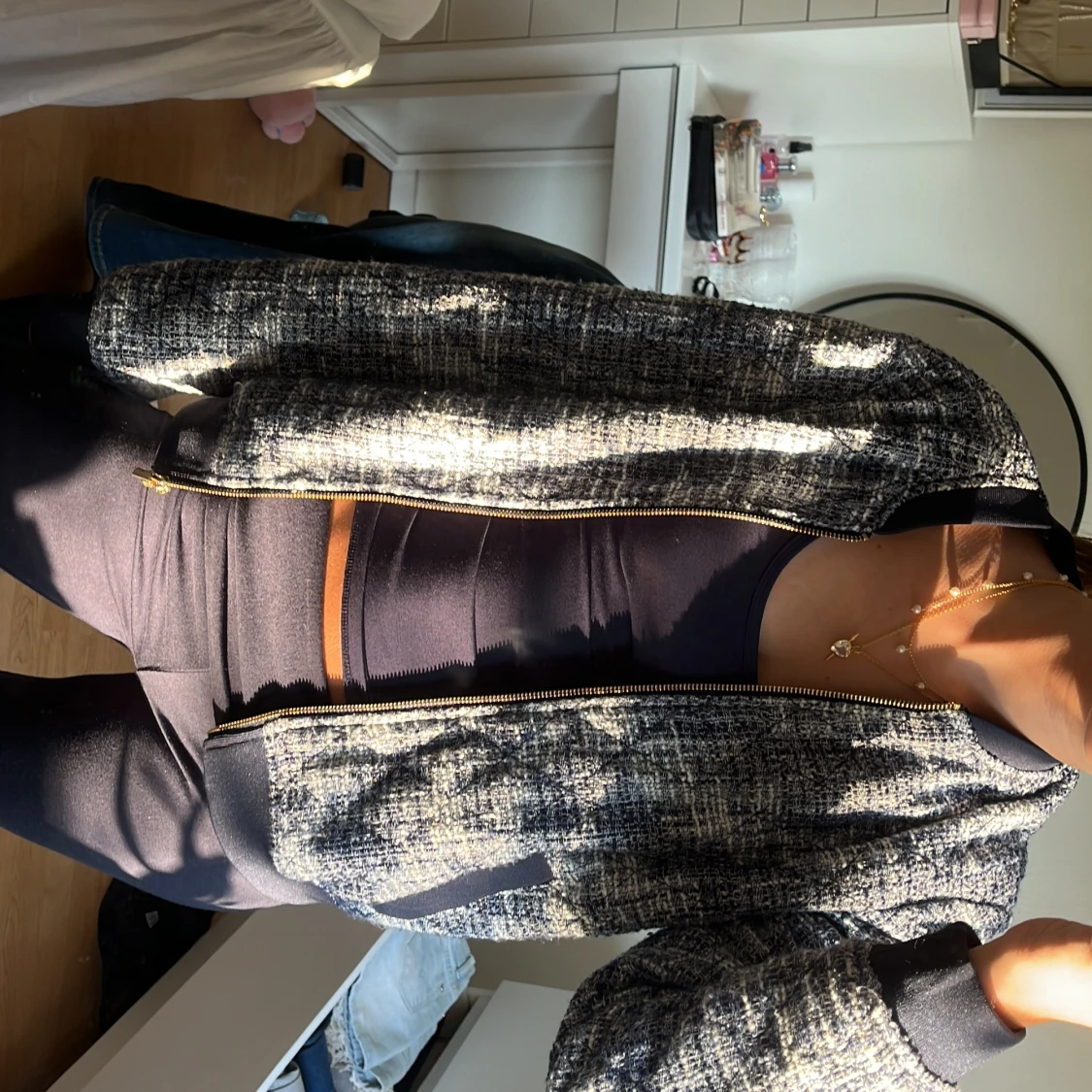 Blå bomberjacka - 90