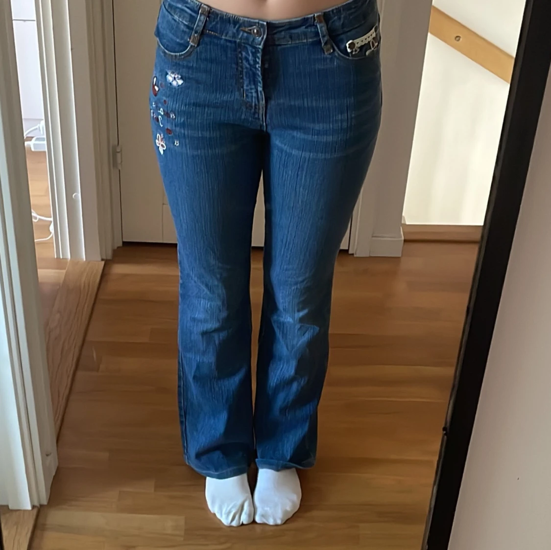 Bootcut blomjeans - 92