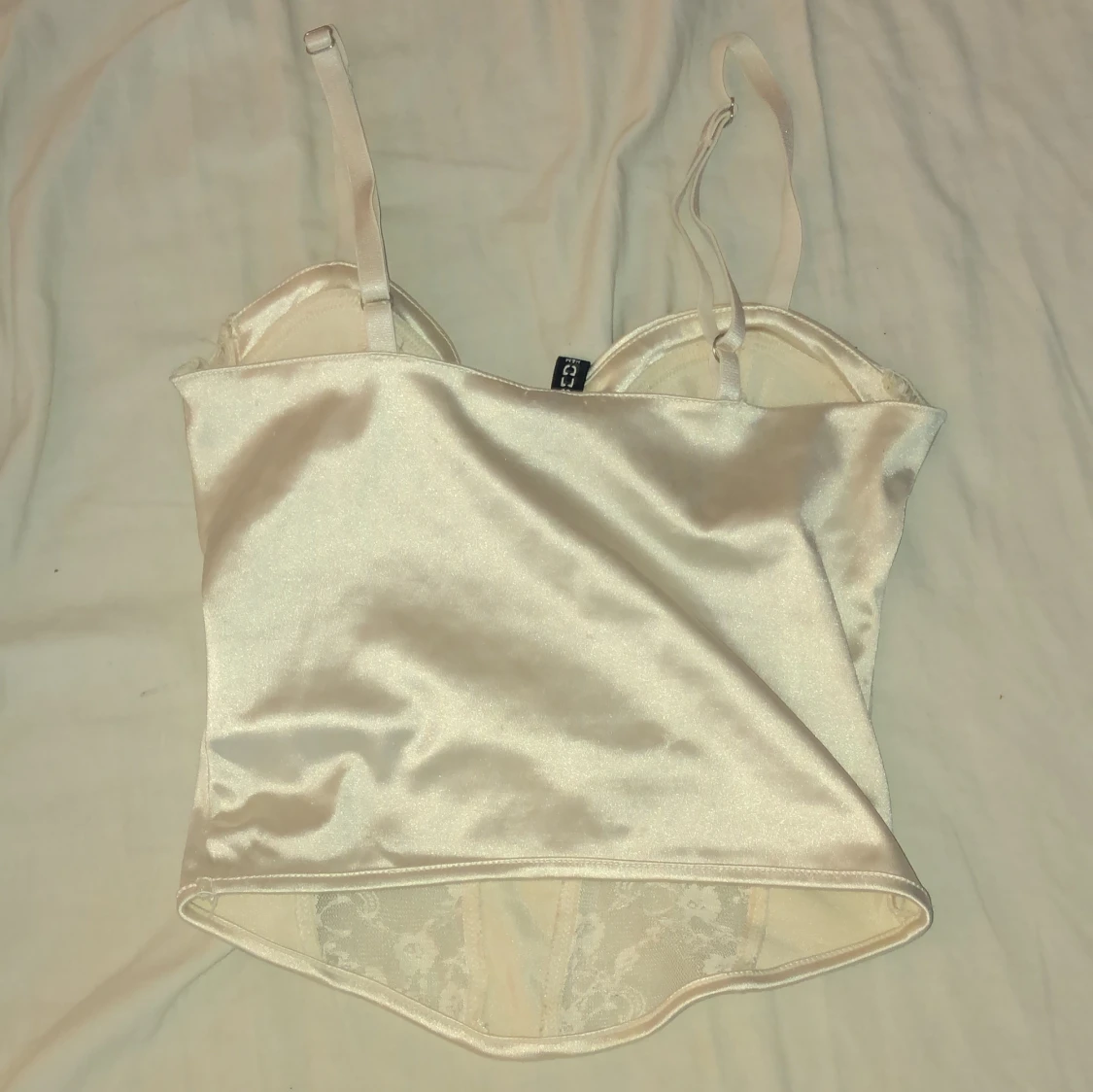 Vit satin korsett - 90