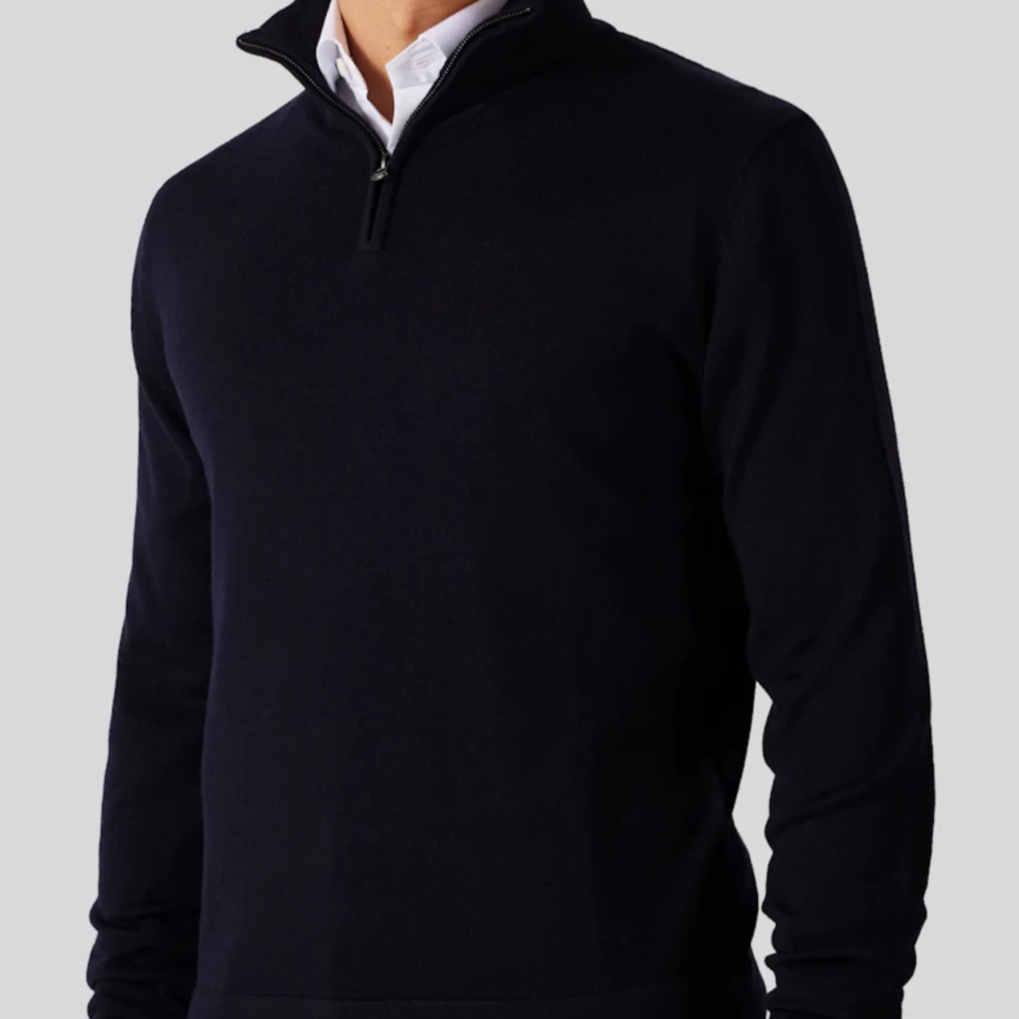 Half zip upp ull tröja