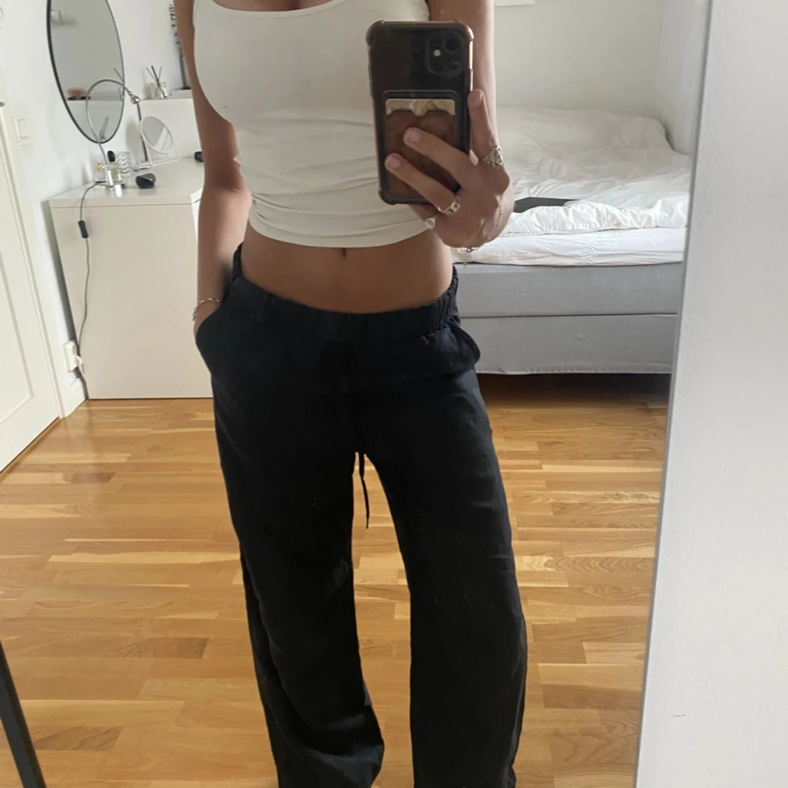 Svarta linnebyxor  - 90