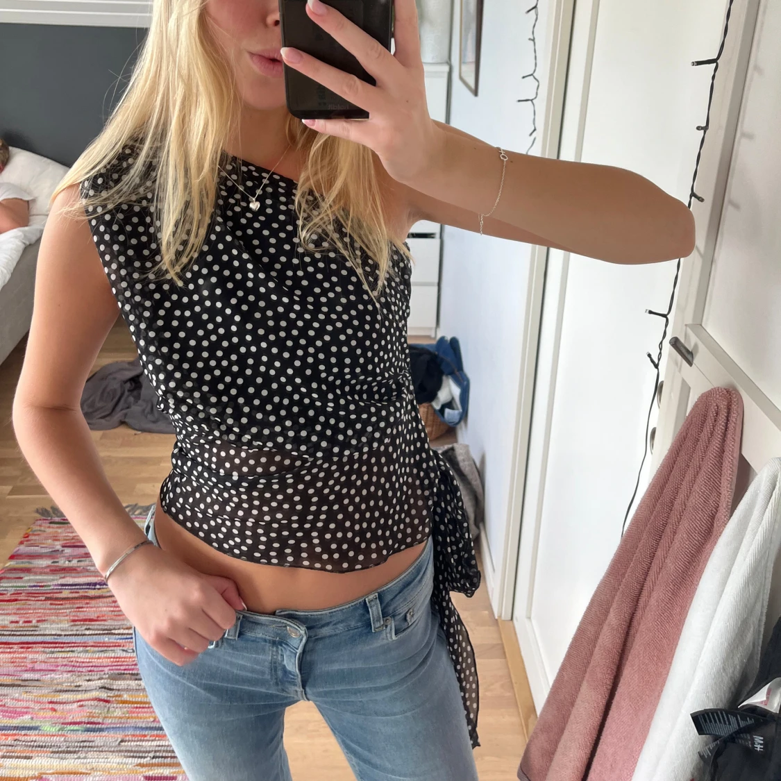 Off shoulder prickig Zara topp - 90