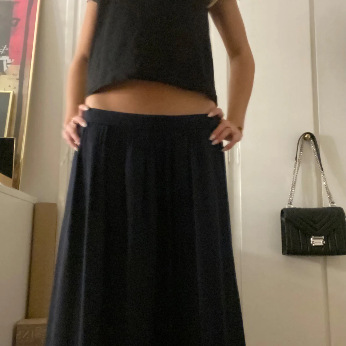 Marinblå långkjol - 90