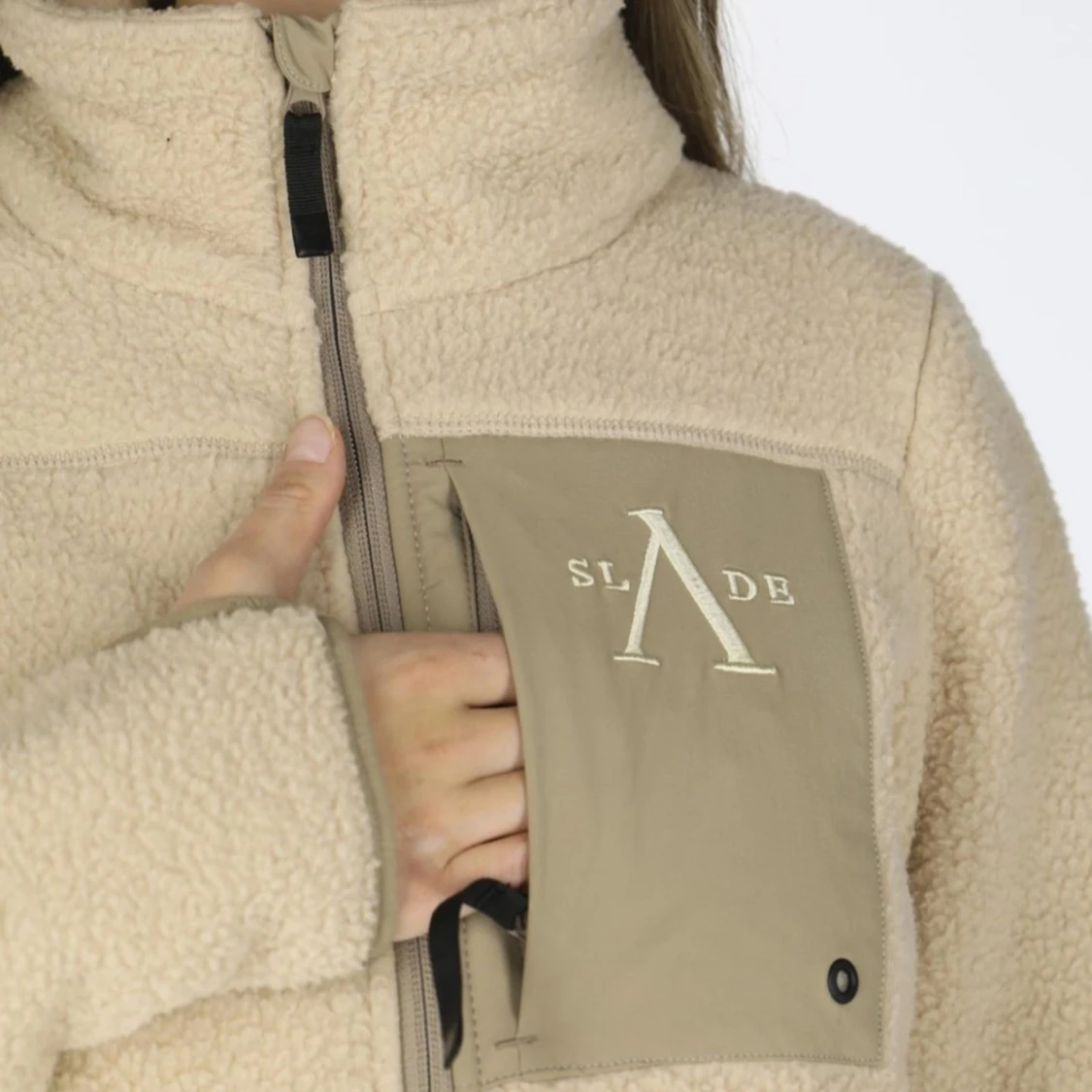 Beige fleecejacka från Slade - 90