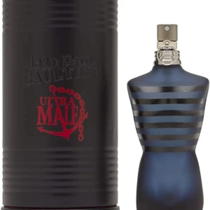 Jean Paul Gaultier Ultra Male Intense - EDT Spray - Säljer en Jean Paul Gaultier Ultra Male Intense EDT Spray, 40 ml. Flaskan har en cool design i form av en manlig torso med mörkblå och svarta ränder. Doften är intensiv och maskulin, perfekt för kvällar ute. Kommer i en stilren svart metallförpackning med röd text. Passa på att köpa denna populära doft! Det är ca 40ml kvar och sen har sprinten eller vad det kallas är borta pris kan diskuteras