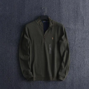 Knitted Half-Chest Zipper Pullover Sweater Polo Ralph Lauren(Mörkgrön) - Nyskick tillkommer med prislapp Tillgänglig i 4 storlekar S,M,L,XL