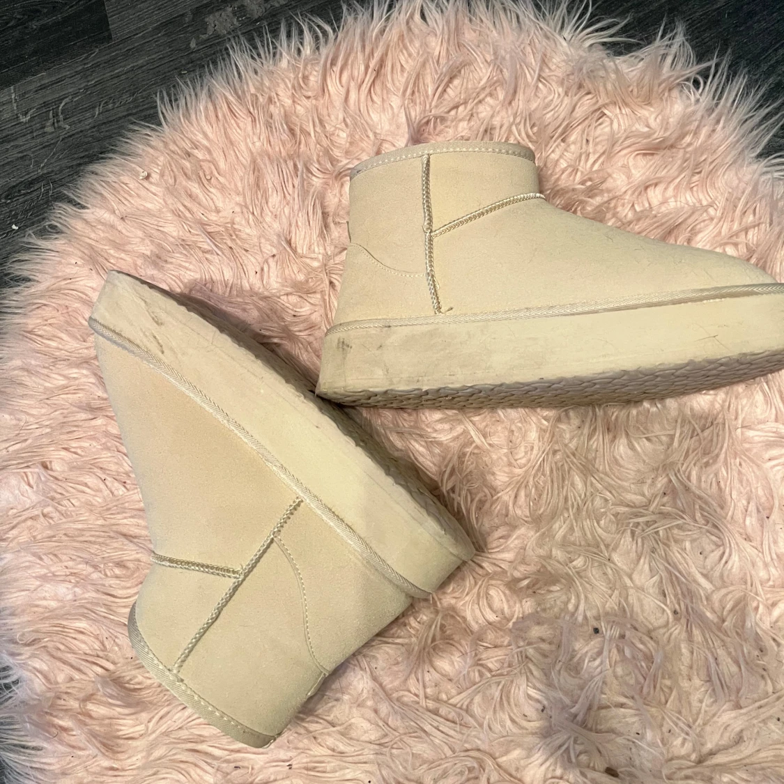 Beige boots med foder