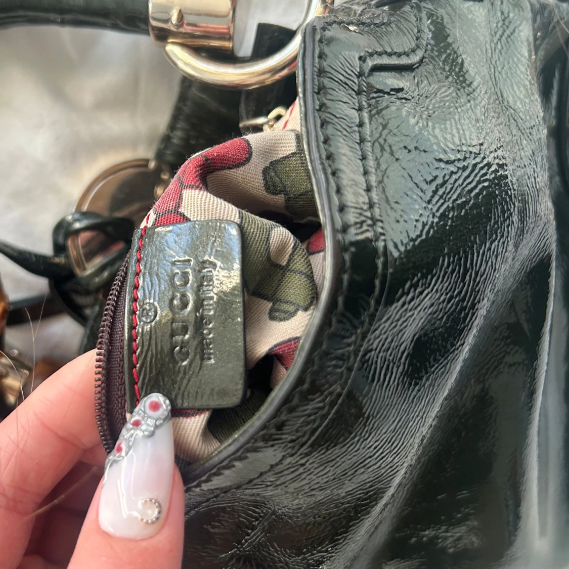 Grön retro Gucci indy väska - 1