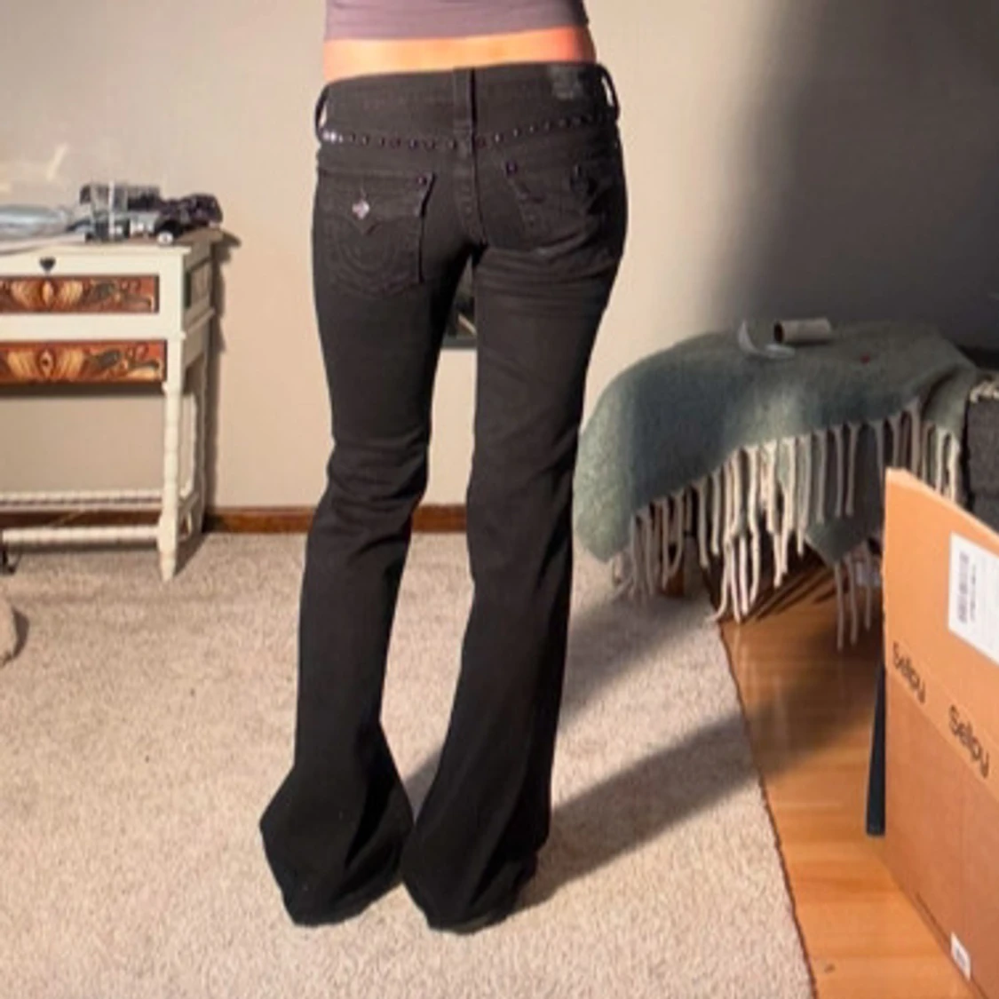 Svarta true religon jeans med nitar - 3