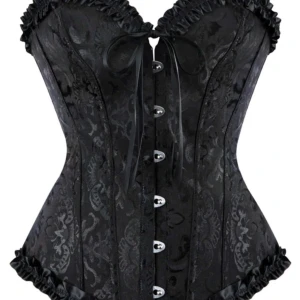 Svart korsett med spetsdetaljer - Säljer en sexig svart korsett med vackra spetsdetaljer och snörning. Perfekt för halloween. Korsetten är i nyskick (aldrig använd bara testad) och ger en snygg siluett. Men köpte i fel storlek för mig. Den är M