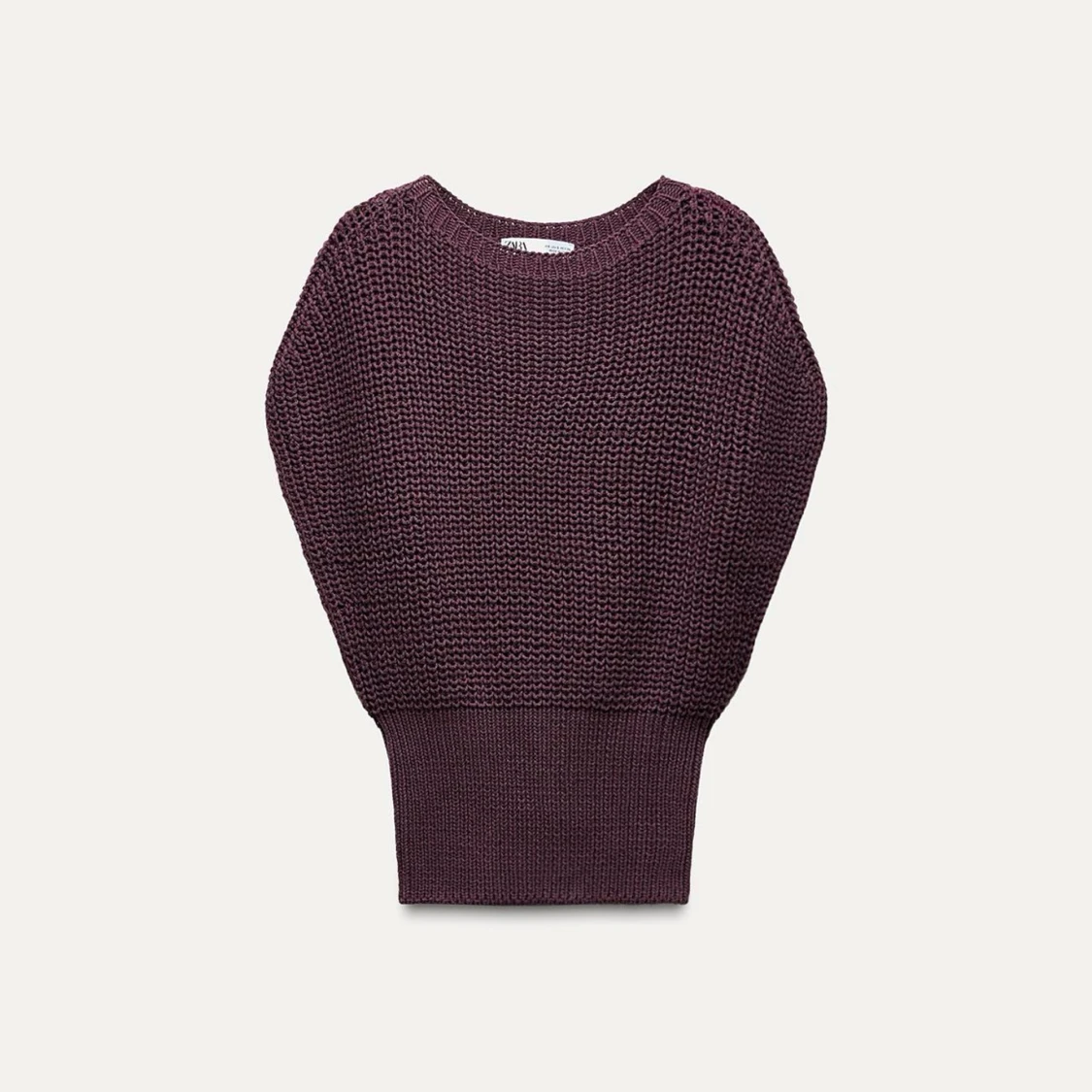 Mörklila stickad tröja från Zara - 90