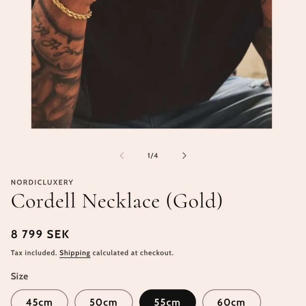 Säljer ett guldhalsband 18 karat köpte den för 9000kr och säljer den för nu 3000kr kvitto finns också om ni vill se. Accessoarer.