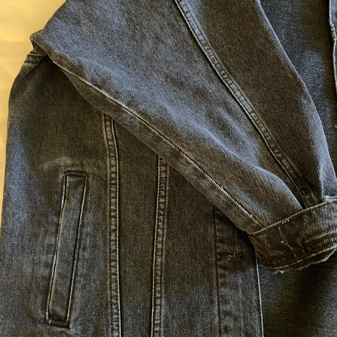 Svart oversized jeansjacka  - 90