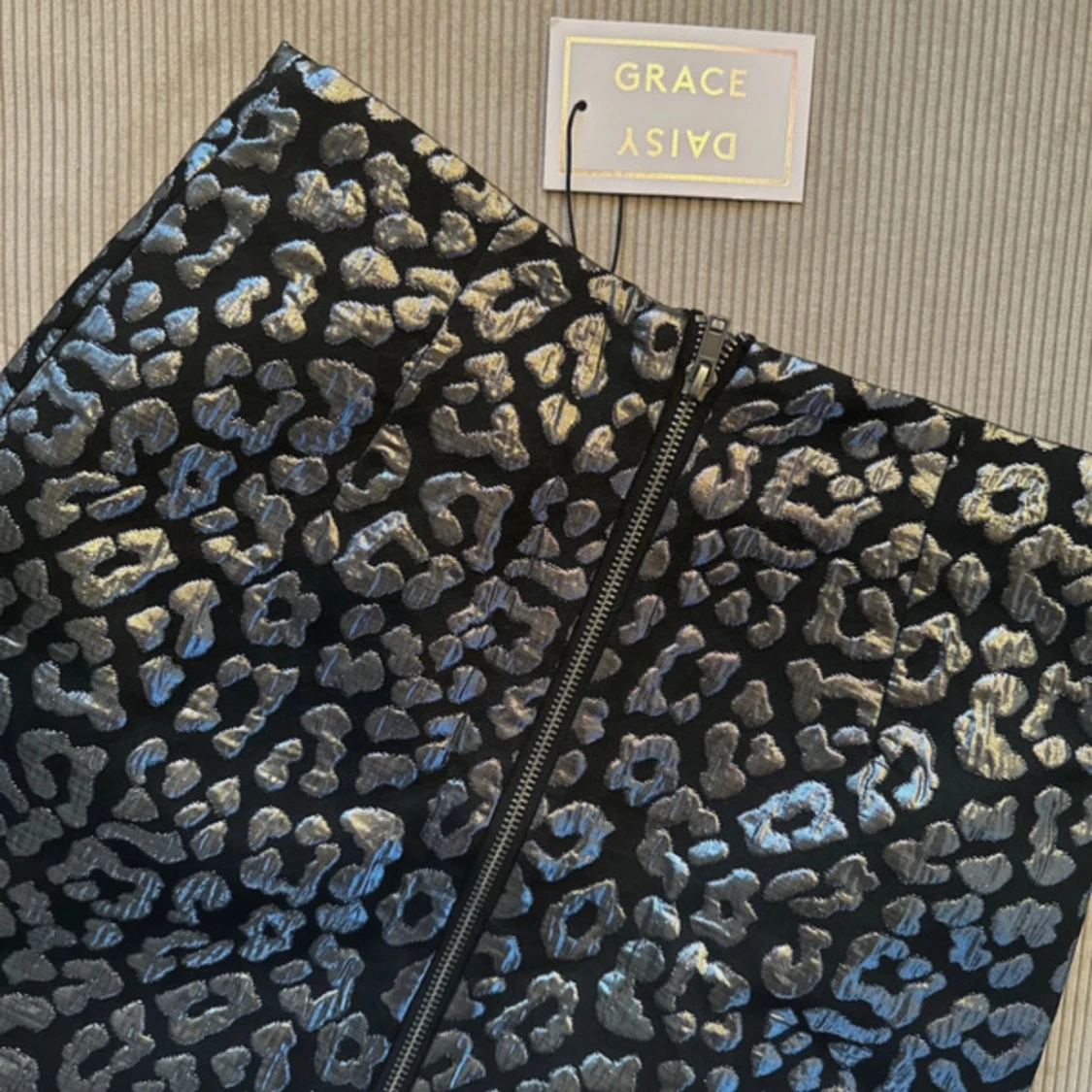 Leopard kjol i silver  - 90