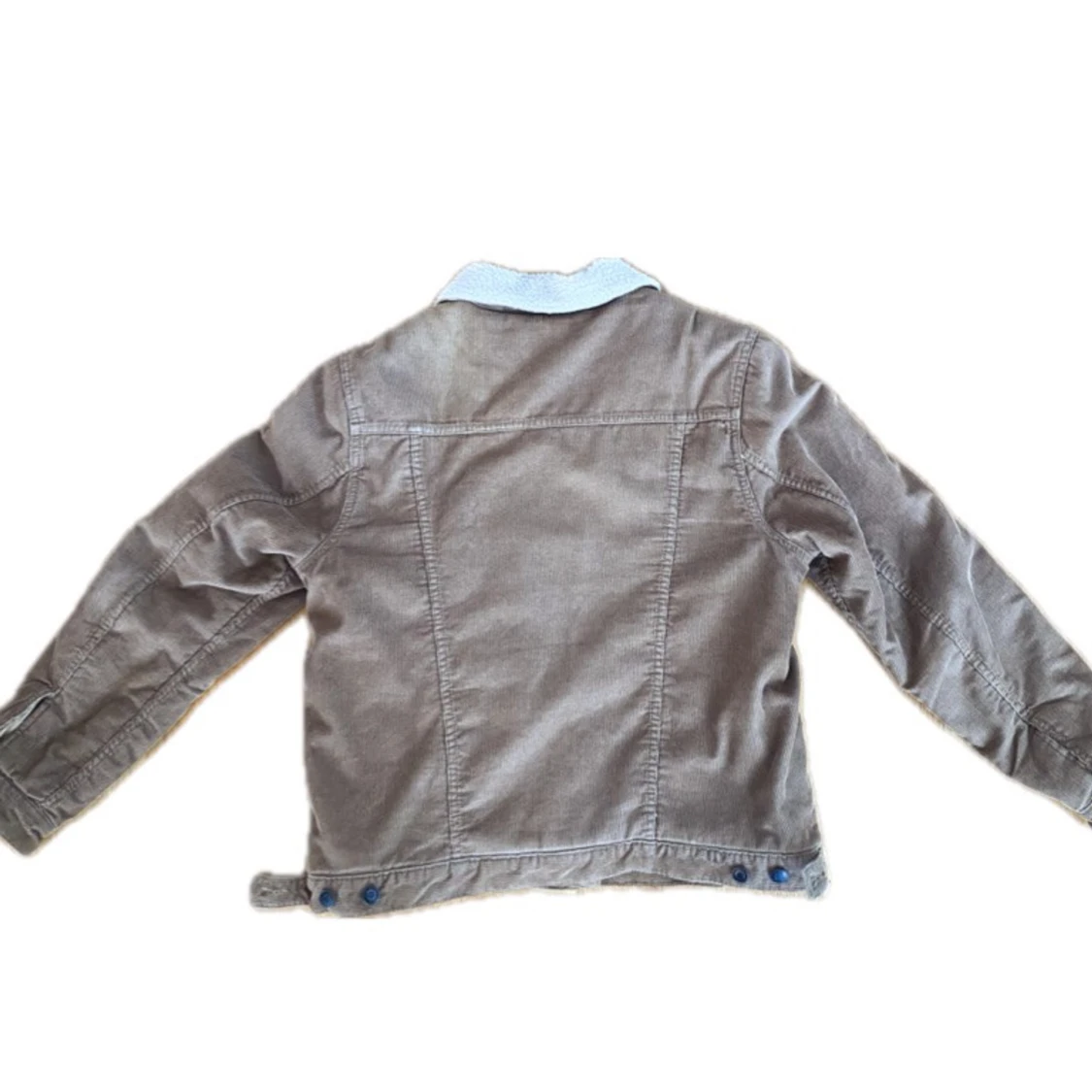 Grå jeansjacka med ljusblå pälsfoder - 90