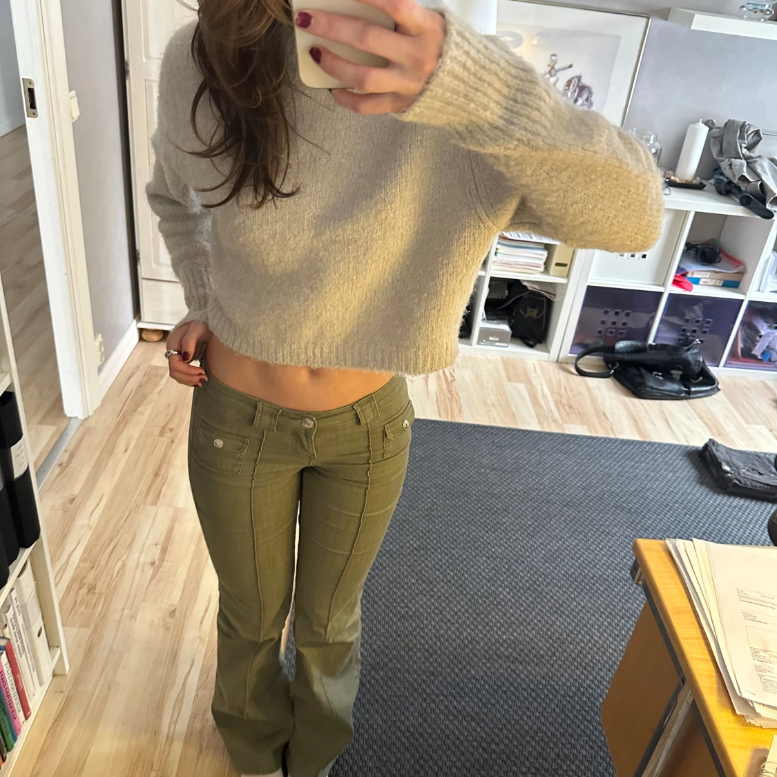 Gröna cargo jeans - 90