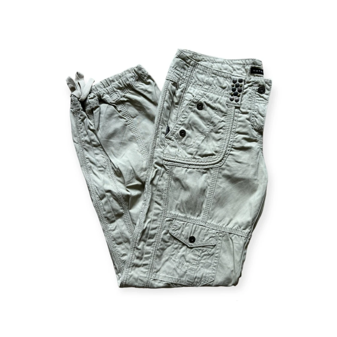 Vintage Watcher lågmidjade beige cargobyxor - 91