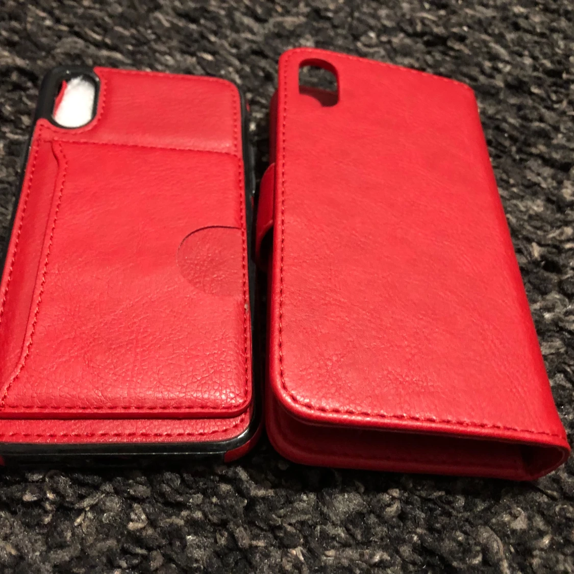 Ny Plånboksfodral till iPhone X  2 delar skinn/ Röd - 90