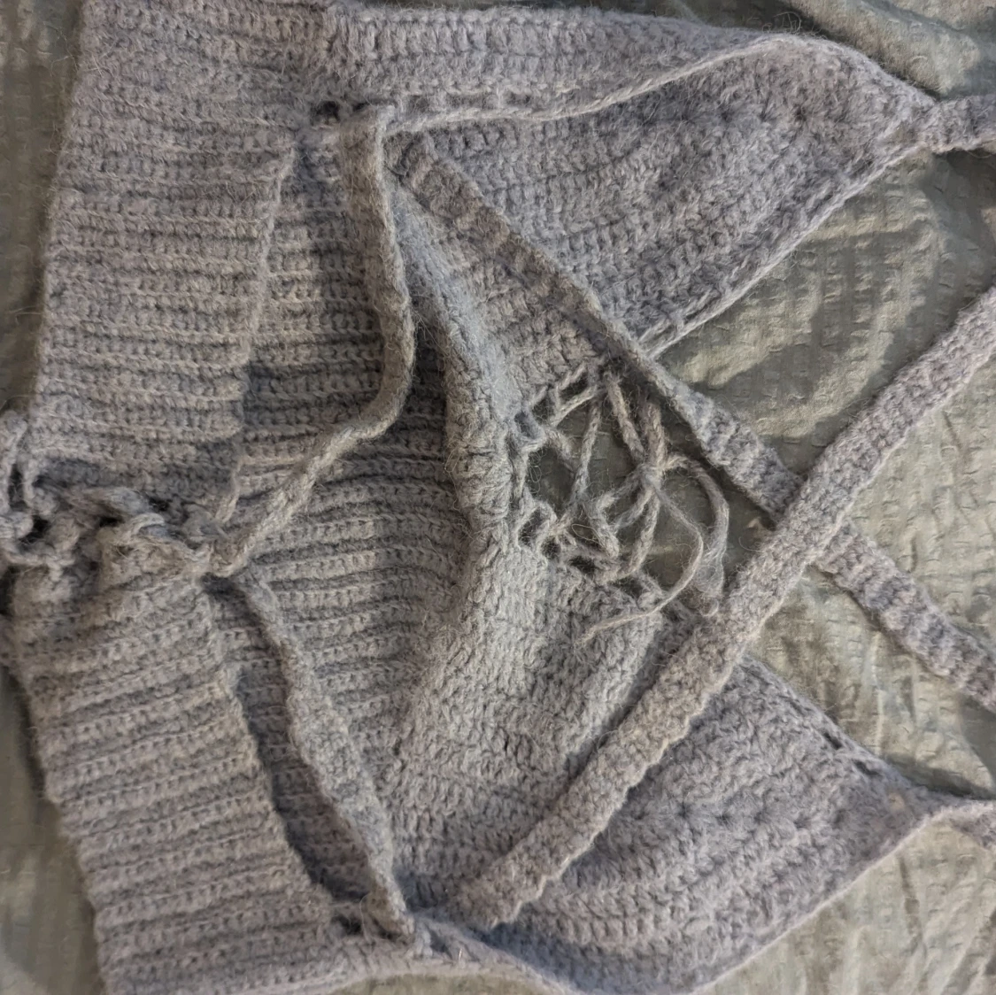 Grå stickad topp - 90