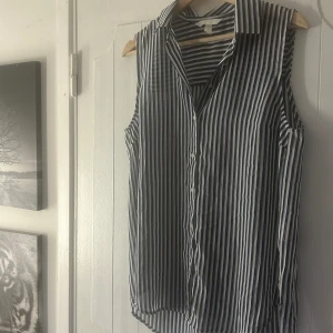 Skjorta (”väst”) - Blå/vit randig skjorta utan ärmar från H&M. Strlk 38.