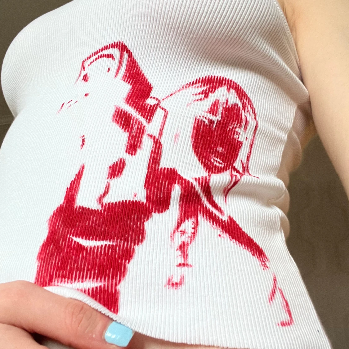 Linne med tryck  - 90