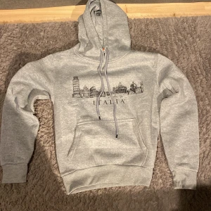 Grå hoodie - Snygg hoodie som är köpt i Italien. Skick 10/10. Säljer för att den är för liten.