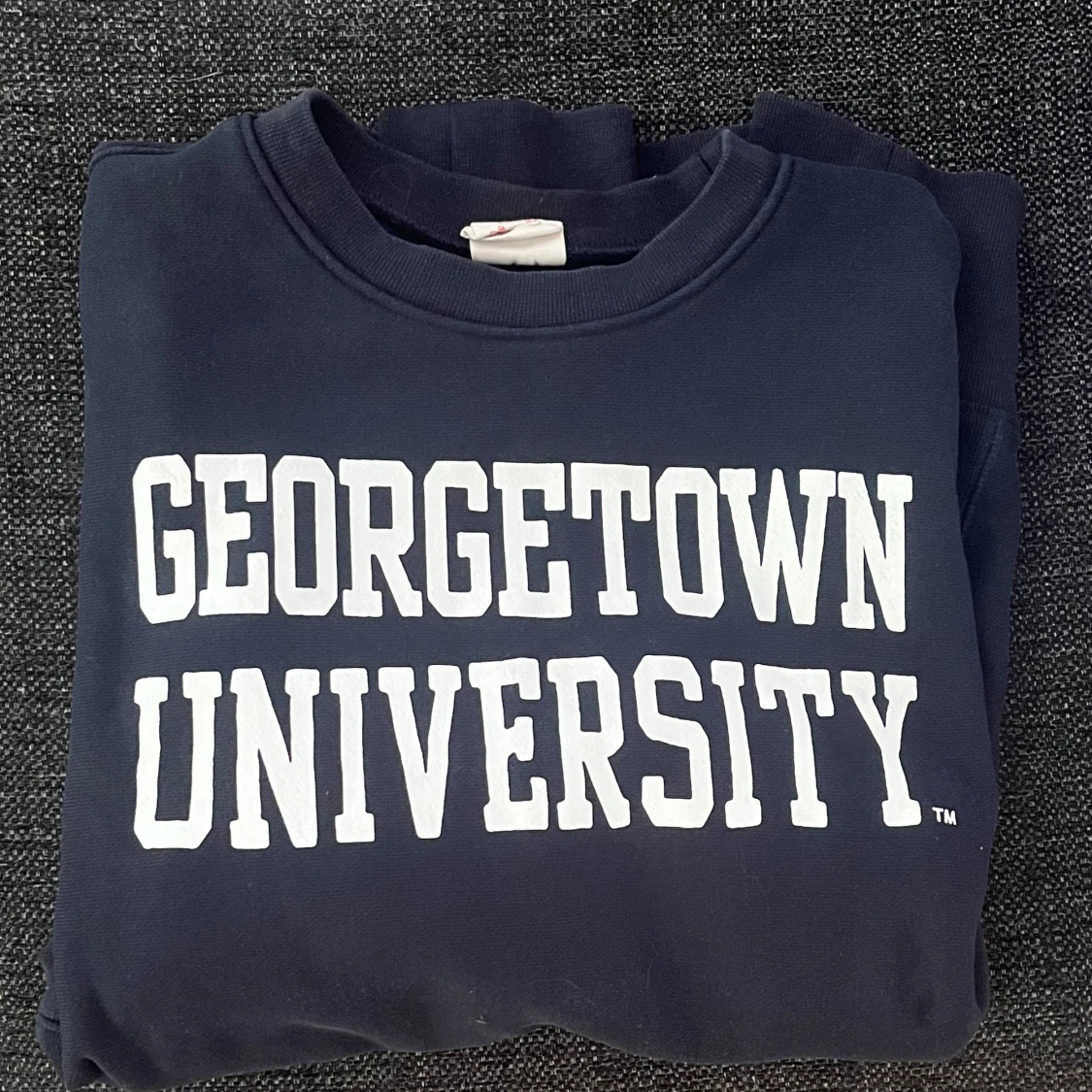 Marinblå sweatshirt med tryck - 90