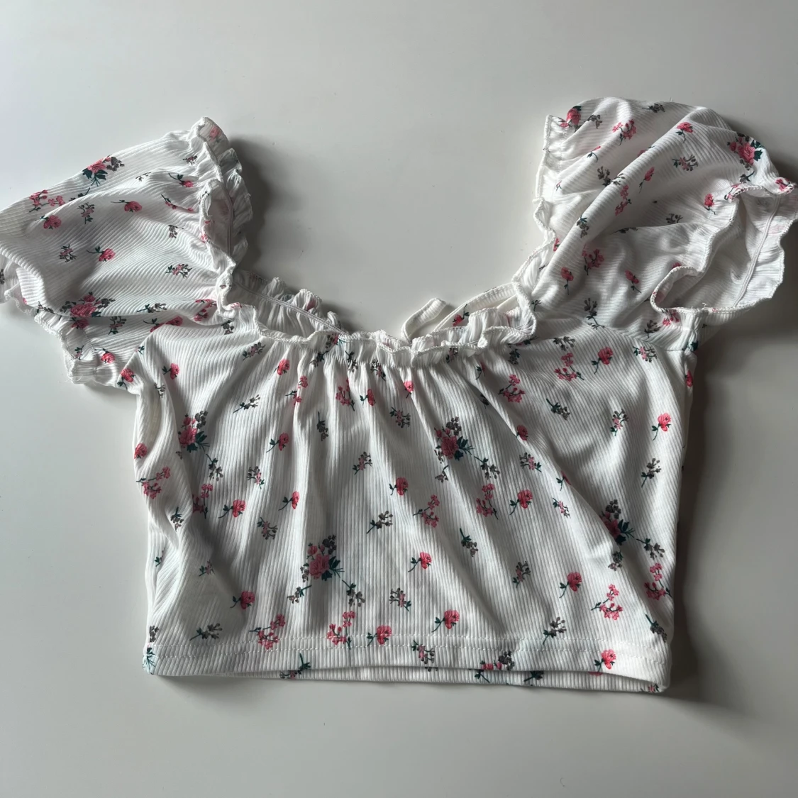  Vit blommig topp - 90