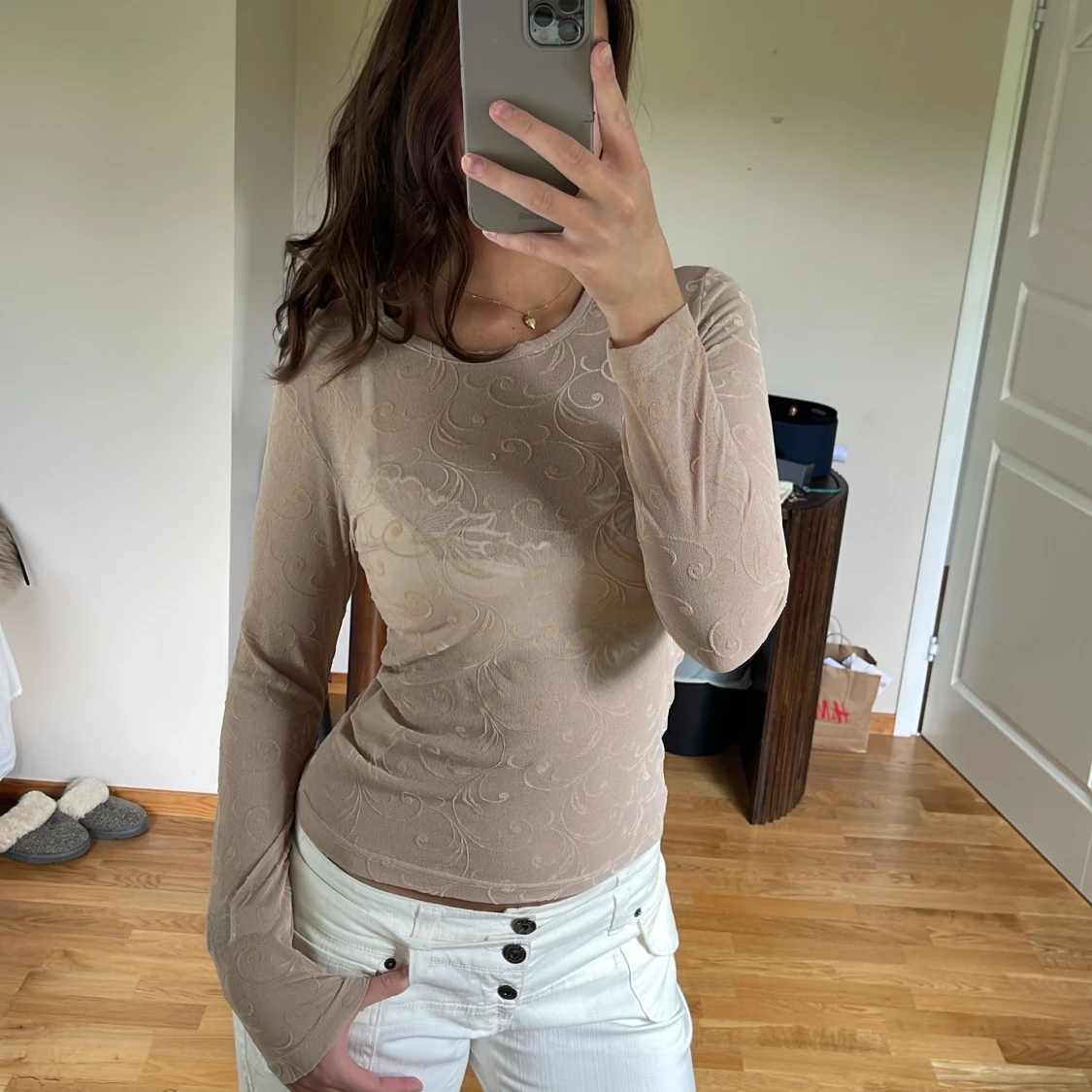 Mesh topp med mönster