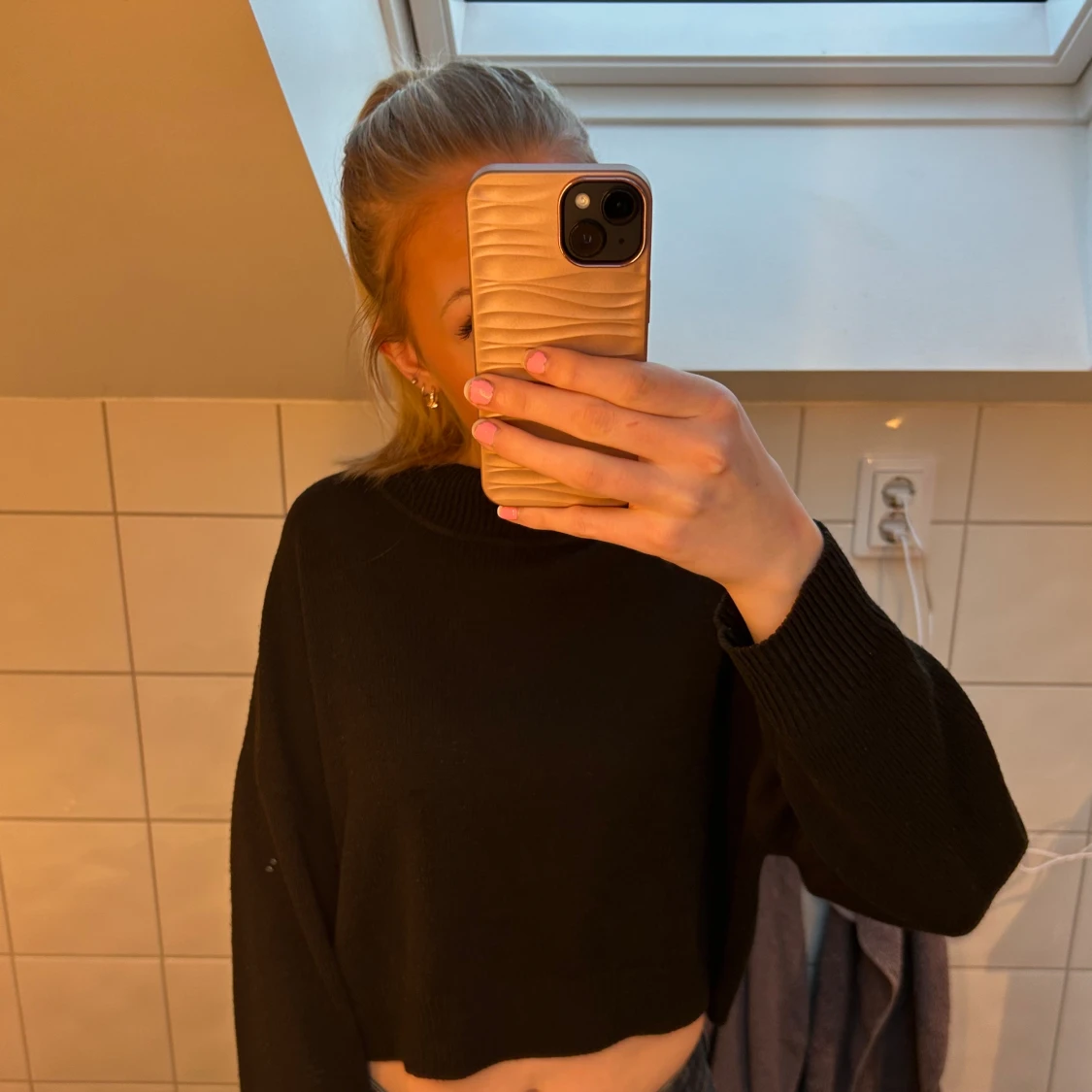 Svart stickad tröja  - 91