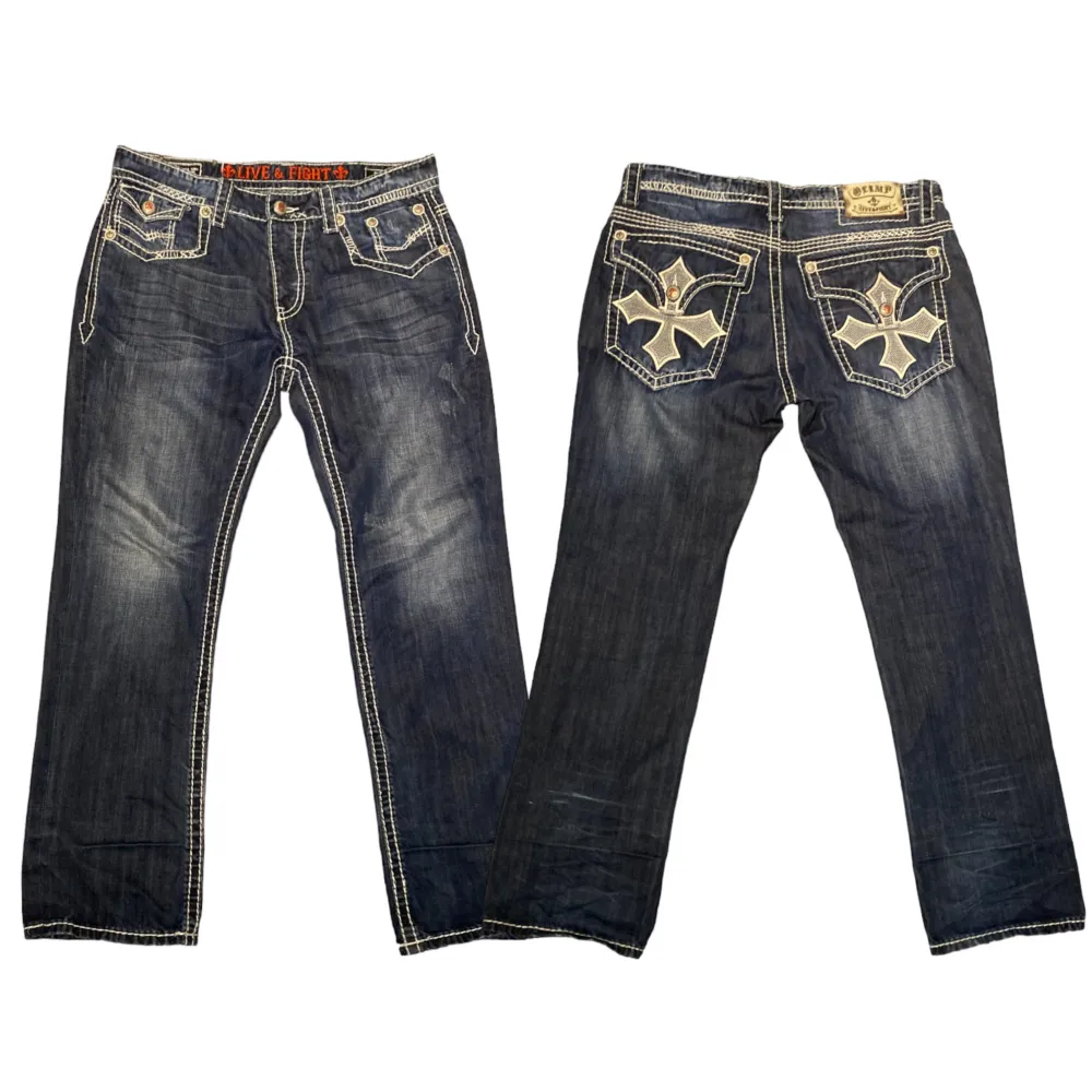Riktigt Coola Olimp Jeans 🐦Model: Mike Fit, Bootcut W36 L32 🐦Dags att rensa boet så skriv innan ni köper 🐦. Jeans & Byxor.