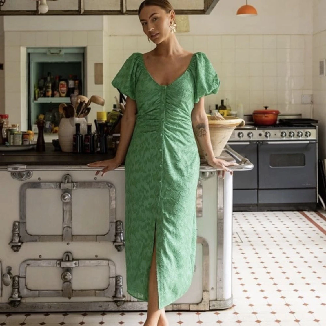 Grön klänning Sanna Jörnvik