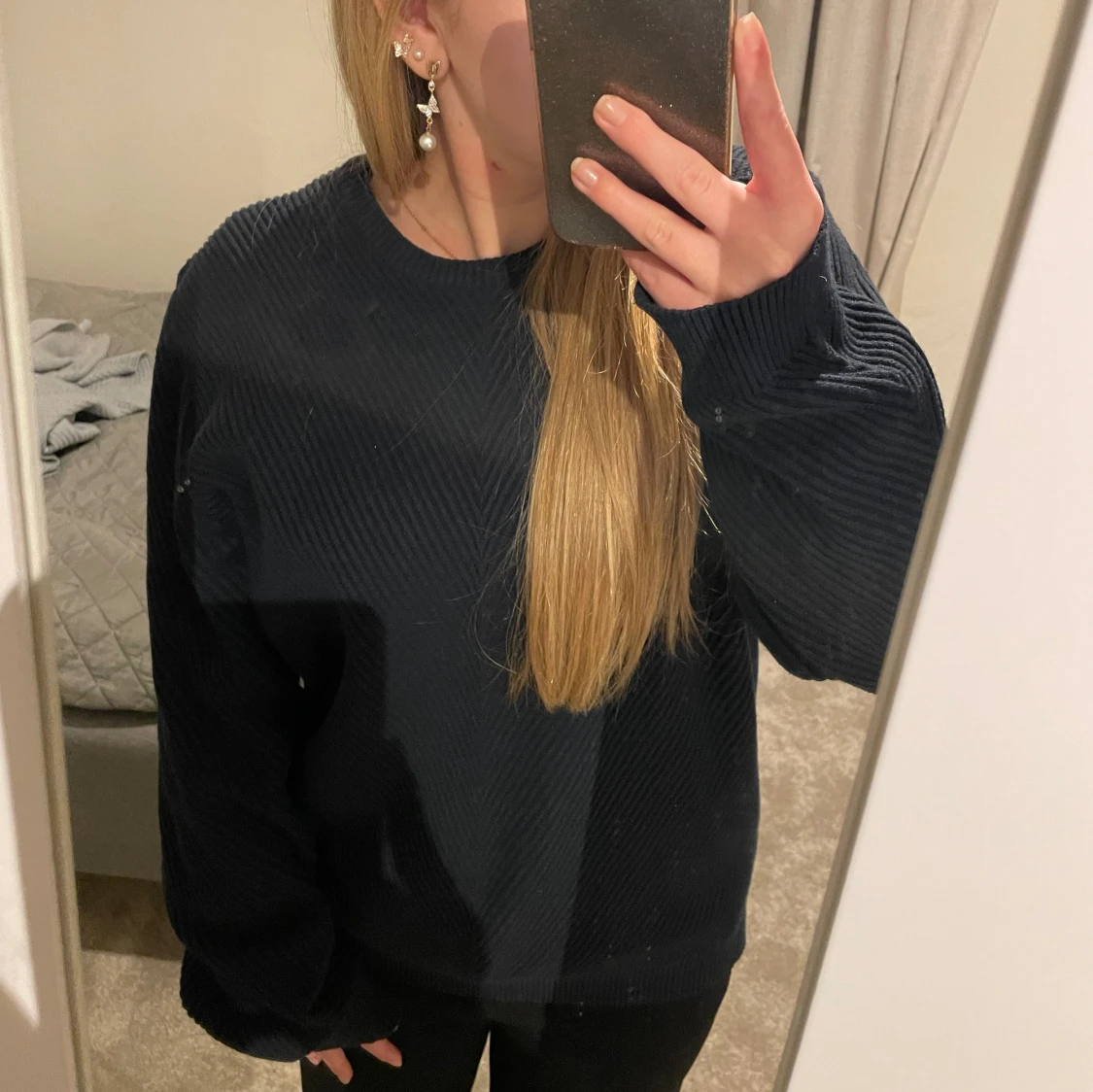 Ribbstickad tröja - 90