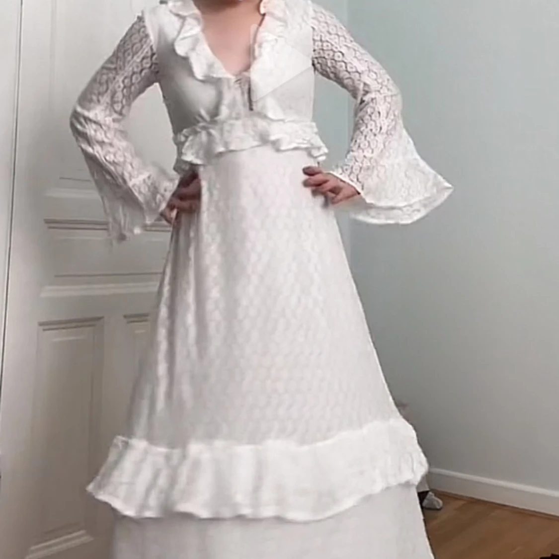 Vit spets klänning! - 92