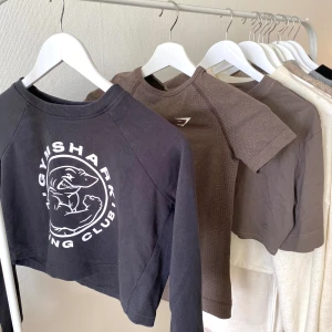 Gymshark paket!!!  - Tre stycken oanvända gymshark toppar  samt två knappt använda leggings!   I paketet ingår även 2st shorts, ett par leggings samt 2st croppade toppar (OBS ingen extra kostnad utan ingår i priset).   Pris: 1500kr Hör av er för frågor eller fler bilder💓