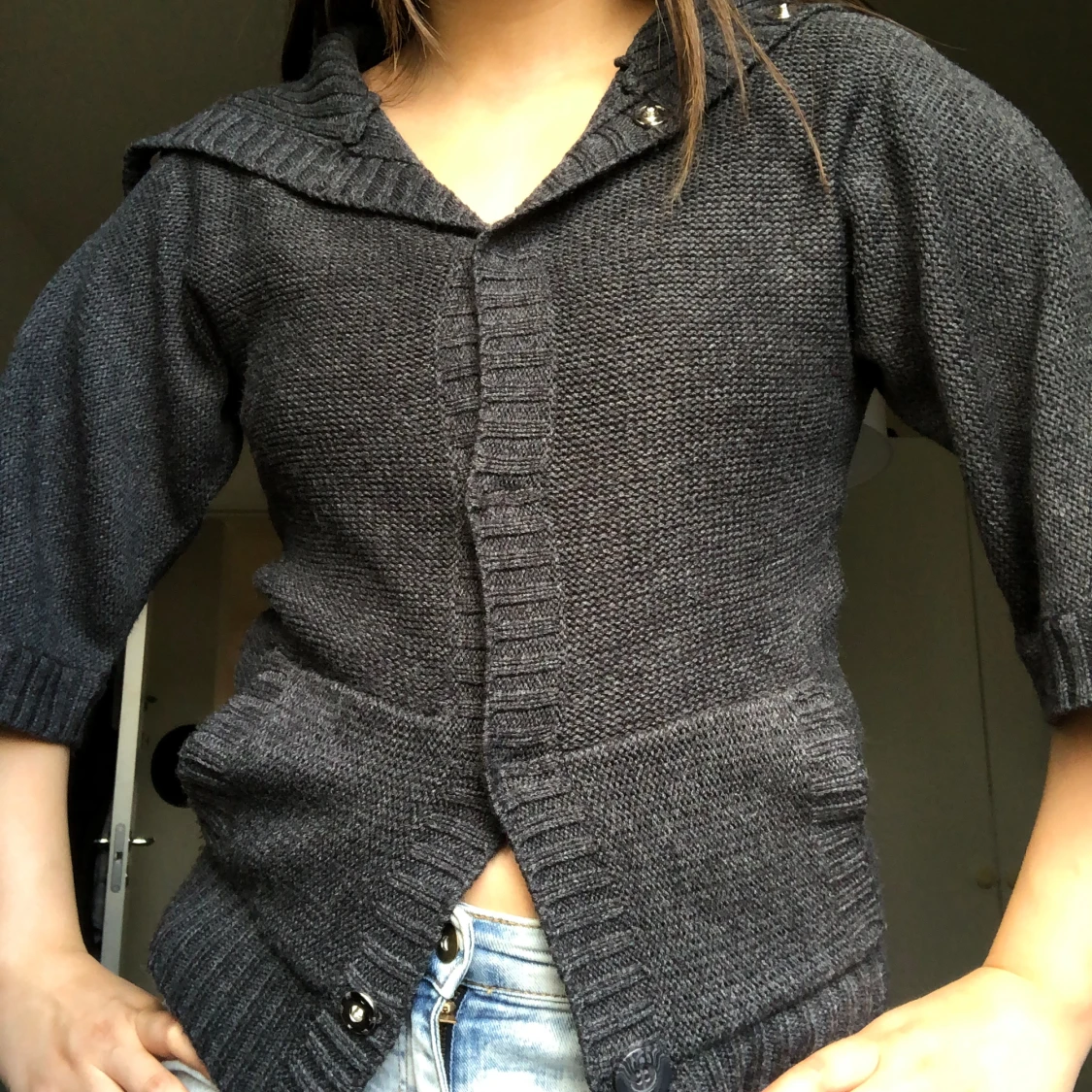 Trekvartärmad kofta