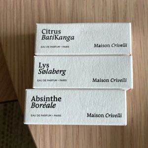 Samples Maison Crivelli - Tre endast testade samples från Maison Crivelli. 50:- styck 1,5 ml