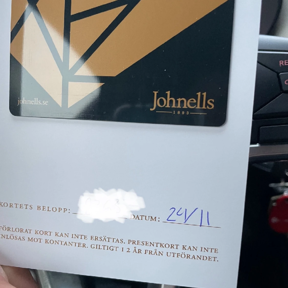 Presentkort Johnells