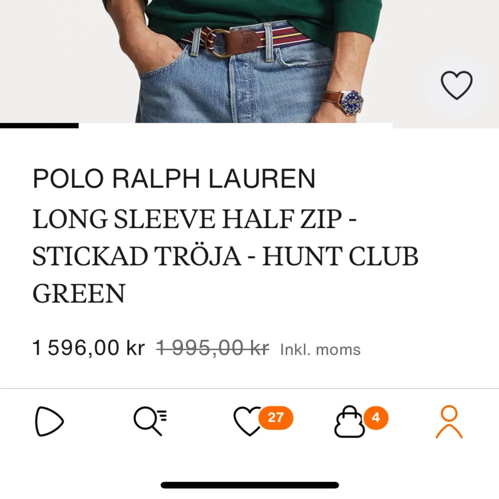 Polo ralph lauren long sleeve half zip - stickad tröja Skick- nyskick(knappt använd) Storlek-M Färg-hunt club green Nypris 1650kr  Köptes för 8 månader sedan Knappt använd. Tröjor & Koftor.