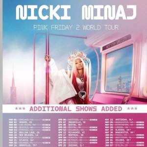 Säljer min Nicki Minaj biljett (STÅPLATS HÖGER) då jag tyvärr inte har någon möjlighet att gå. Konserten är 12e juni i Stockholm. Köpte den för 1000 pris kan diskuteras💖🙏